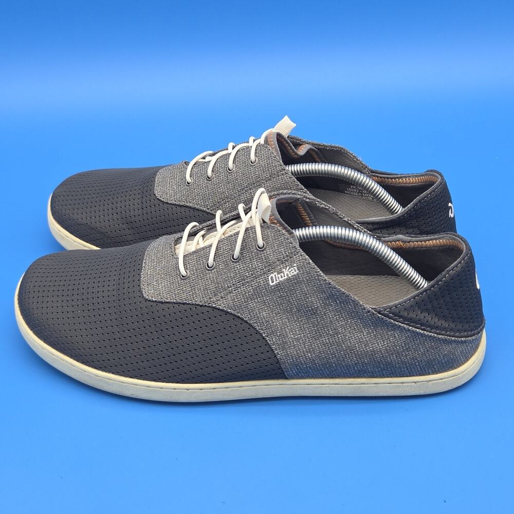 OluKai Nohea Moku Men’s Size 12 Gray Black Mesh Casual Slip On Shoes